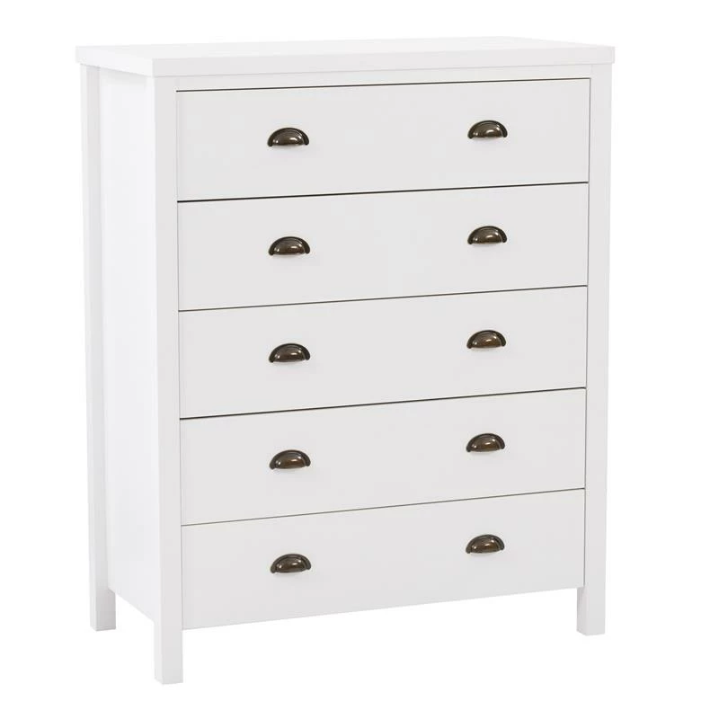 Best reviews of ❤️ Bowery Hill 5 Drawer 👗 Dresser - White Engineered Wood 🌟