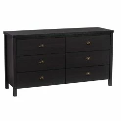 Buy 👏 Bowery Hill 6 Drawer 👗 Dresser - Black Engineered Wood 🎁