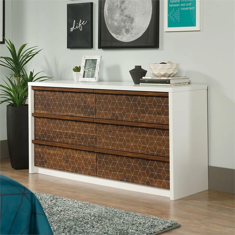 Top 10 ๐ Pemberly Row 6 Drawer Double ๐ Dresser In Soft White And Walnut ๐งจ - Image 2