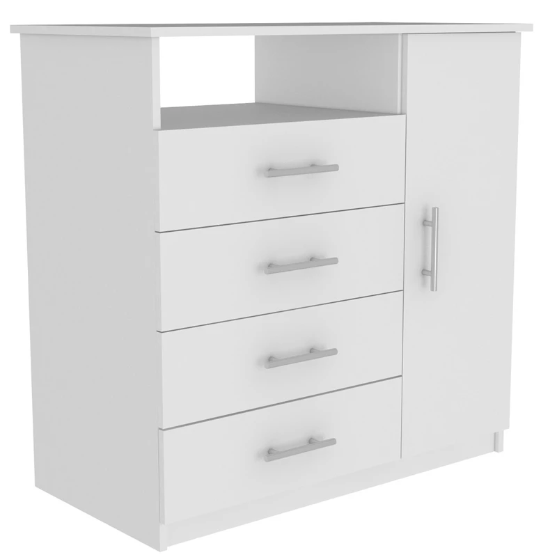 Cheapest ๐งจ Bowery Hill White Wood Four-Drawer ๐ Dresser ๐