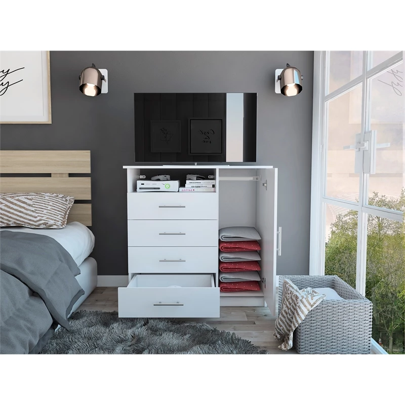 Cheapest ๐งจ Bowery Hill White Wood Four-Drawer ๐ Dresser ๐ - Image 12
