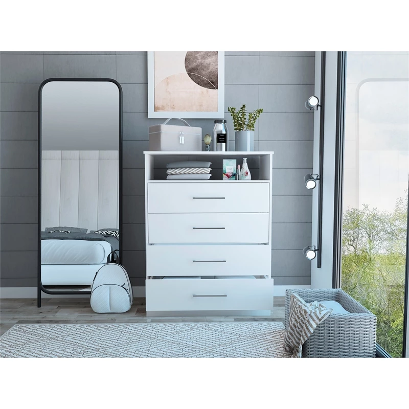 Best reviews of ๐ Bowery Hill 4-Drawers Bedroom ๐ Dresser In White ๐ - Image 7