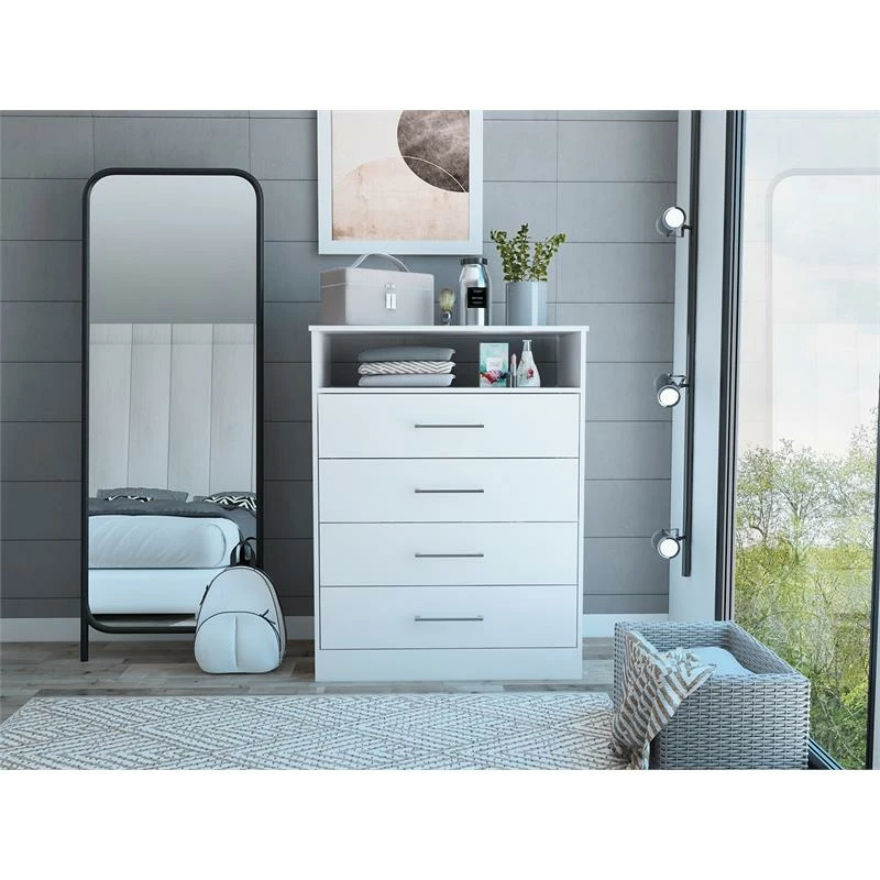 Best reviews of ๐ Bowery Hill 4-Drawers Bedroom ๐ Dresser In White ๐ - Image 2