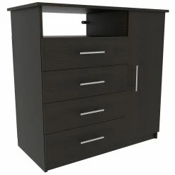 Best Pirce 🧨 Bowery Hill Contemporary 4 Drawer 👗 Dresser In Espresso ⭐