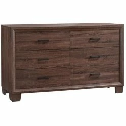 Best deal 🔥 Coaster Brandon Transitional 6 Drawer Double 👗 Dresser In Medium Warm Brown 💯