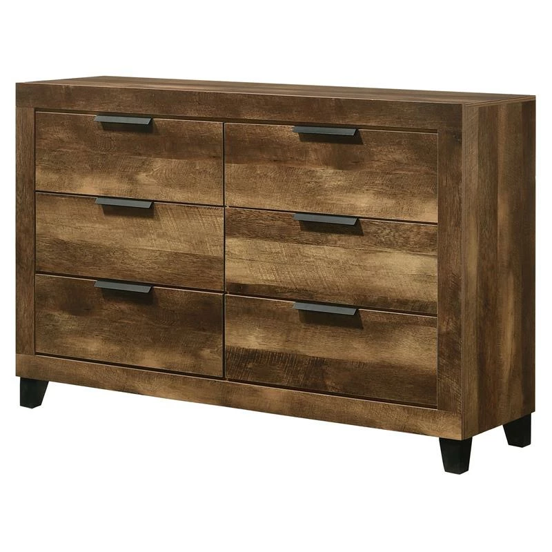 Cheap ๐ ACME Furniture ACME Morales Rectangular Wooden ๐ Dresser With 6 Drawers In Rustic Oak ๐ - Image 2