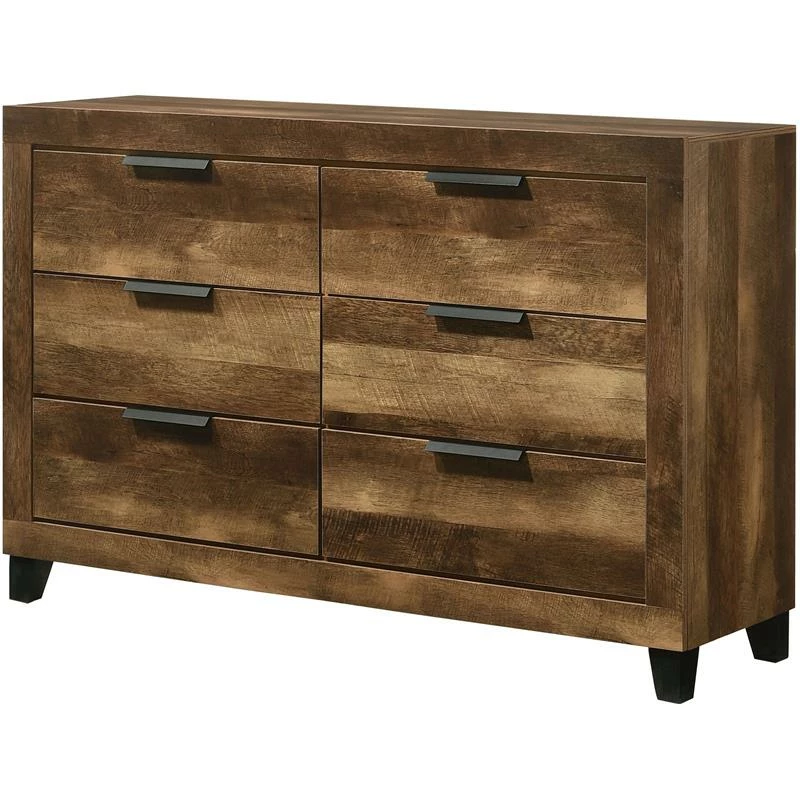 Cheap ๐ ACME Furniture ACME Morales Rectangular Wooden ๐ Dresser With 6 Drawers In Rustic Oak ๐