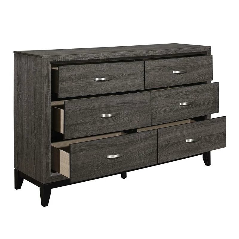 Best reviews of โญ Pemberly Row 58-inch 6 Fixed Drawers Modern Wood ๐ Dresser In Gray โค๏ธ - Image 4