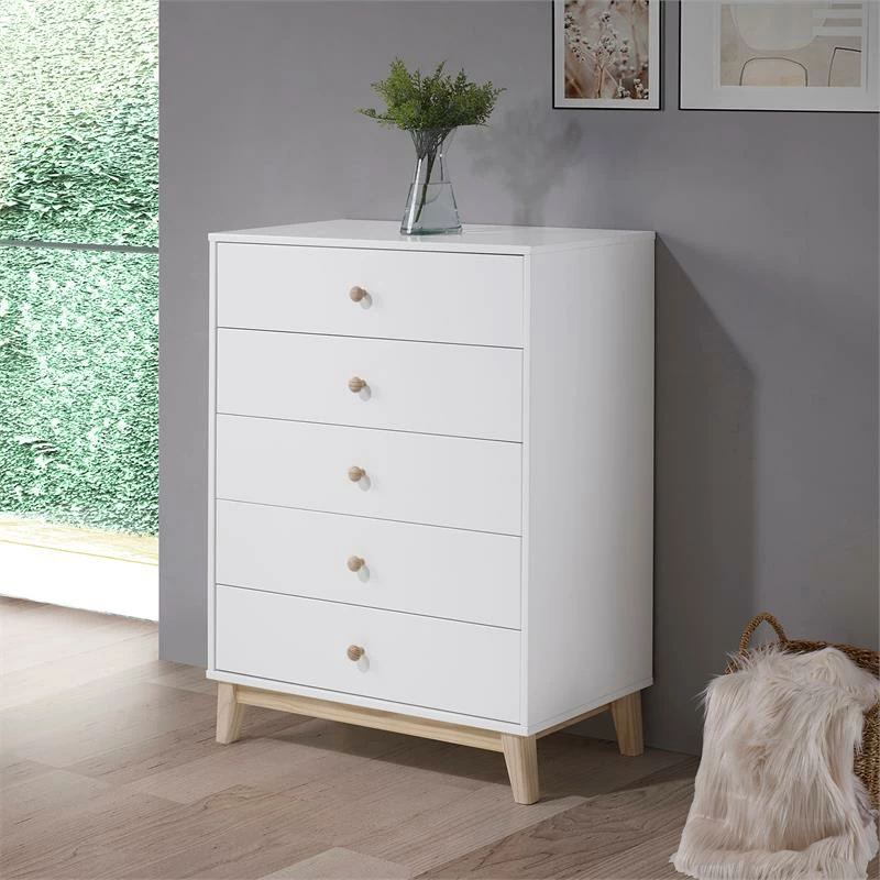 Flash Sale 🎉 Alaterre Furniture MOD 35"W 5-Drawer White Wood Chest 🎉 - Image 11