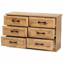 Top 10 ๐ Bowery Hill 6-Drawer Oak Brown Finished Wood Storage ๐ Dresser ๐