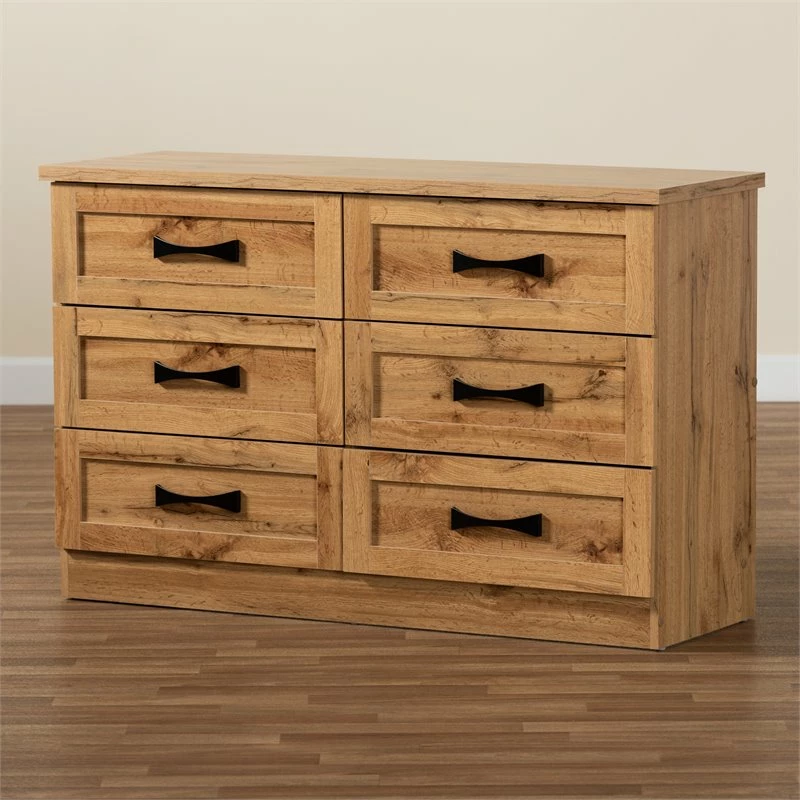 Top 10 ๐ Bowery Hill 6-Drawer Oak Brown Finished Wood Storage ๐ Dresser ๐ - Image 6