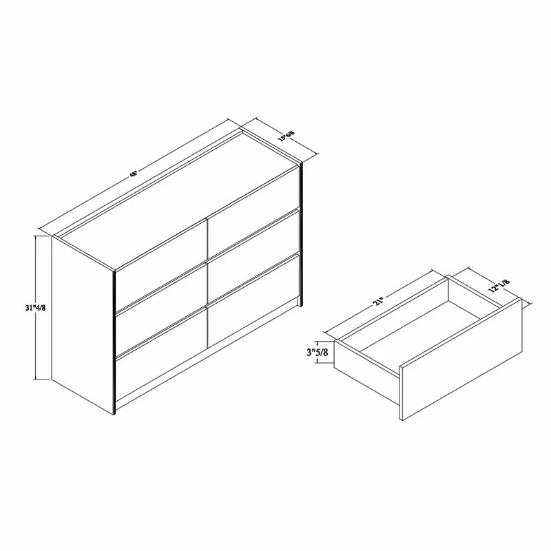 Buy ❤️ Bowery Hill Modern Dark Brown And Gold Finished Wood 6-Drawer 👗 Dresser ⭐ - Image 3