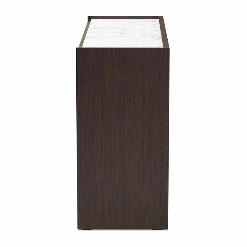 Buy ❤️ Bowery Hill Modern Dark Brown And Gold Finished Wood 6-Drawer 👗 Dresser ⭐ - Image 5