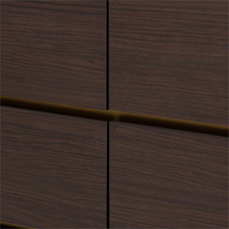 Buy ❤️ Bowery Hill Modern Dark Brown And Gold Finished Wood 6-Drawer 👗 Dresser ⭐ - Image 6