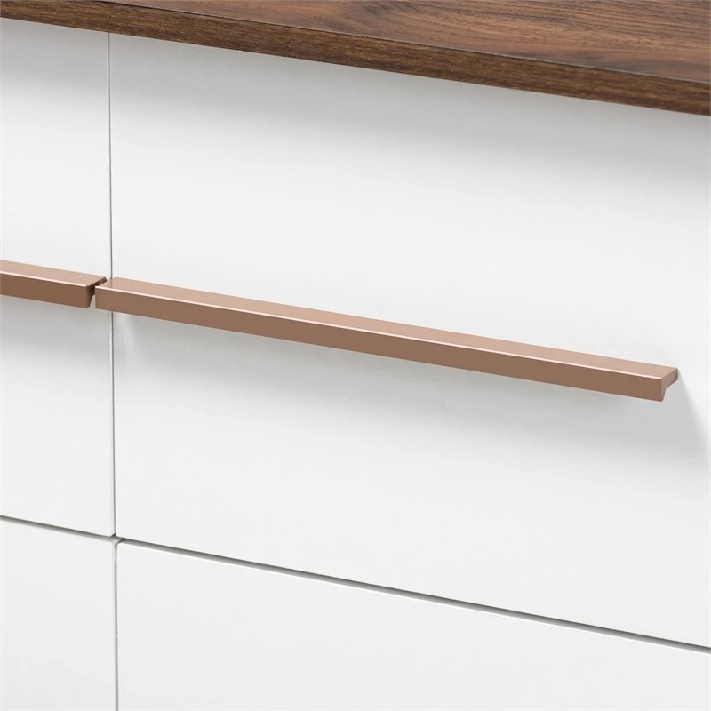 Coupon ✔️ Bowery Hill Mid-Century 6-Drawer Wood 👗 Dresser In White And Walnut 🎉 - Image 5