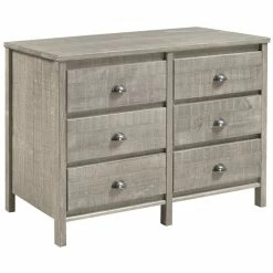 Outlet ๐ Camaflexi Baja Solid Wood 6-Drawer Bedroom ๐ Dresser In Driftwood Gray โ
