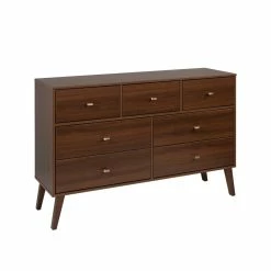 New 🛒 Prepac Milo Mid-Century Wood 7 Drawer Chest In Chery 🥰