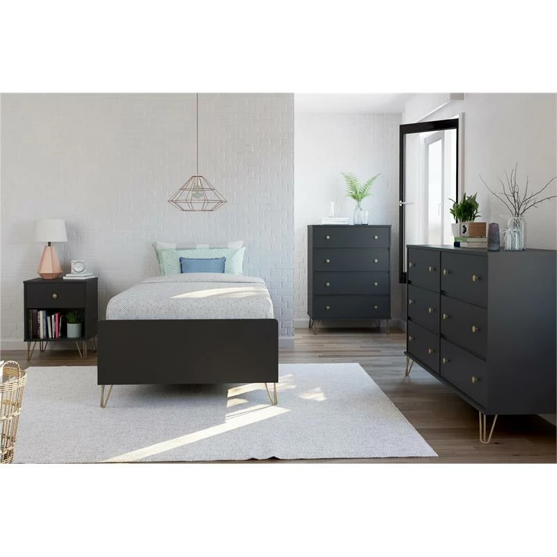 Coupon ✔️ Ameriwood Home Novogratz Owen 6 Drawer 👗 Dresser In Black 🎉 - Image 3
