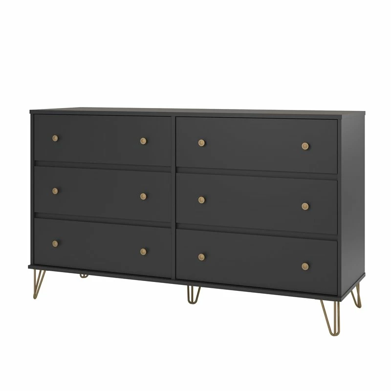 Coupon ✔️ Ameriwood Home Novogratz Owen 6 Drawer 👗 Dresser In Black 🎉