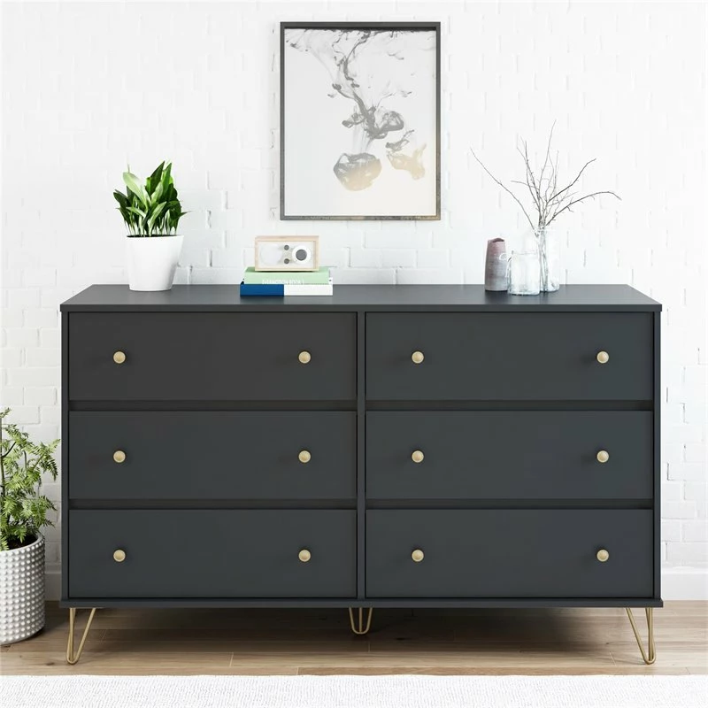 Coupon ✔️ Ameriwood Home Novogratz Owen 6 Drawer 👗 Dresser In Black 🎉 - Image 4