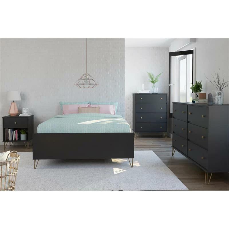 Coupon ✔️ Ameriwood Home Novogratz Owen 6 Drawer 👗 Dresser In Black 🎉 - Image 2