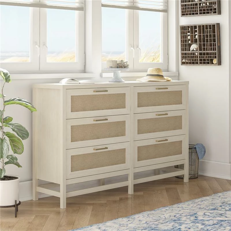 Cheap 🤩 Ameriwood Home Lennon 6 Drawer 👗 Dresser In Ivory Oak ✨ - Image 3