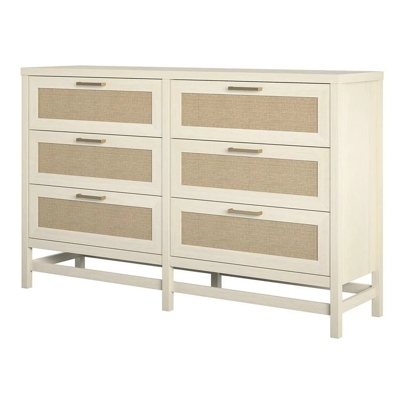 Cheap 🤩 Ameriwood Home Lennon 6 Drawer 👗 Dresser In Ivory Oak ✨