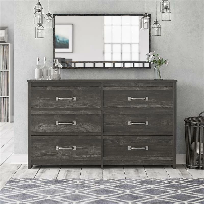 Cheapest ✔️ Ameriwood Home Draven 6 Drawer 👗 Dresser In Black Oak 🤩 - Image 3