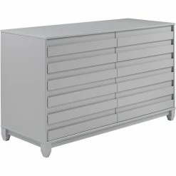 Cheap ๐ Walker Edison Modern Grooved Panel 6-Drawer Wood Bedroom ๐ Dresser In Gray โจ