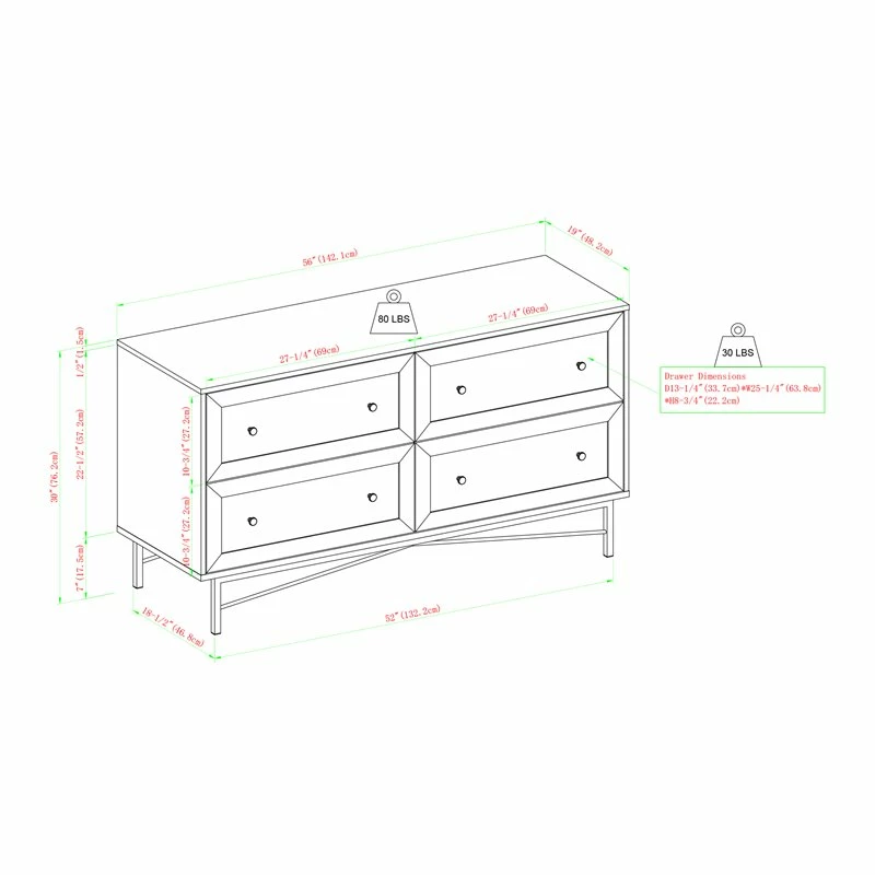 Top 10 ⭐ Walker Edison Gwen 56" 4-Drawer Modern Bedroom 👗 Dresser In Dark Walnut 🔥 - Image 5