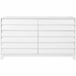Deals 🛒 Walker Edison Modern Grooved Panel 6-Drawer Wood Bedroom 👗 Dresser In White 🌟