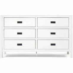 Best Pirce ❤️ Walker Edison Lydia 57" Classic Solid Wood 6-Drawer Bedroom 👗 Dresser In White 😀