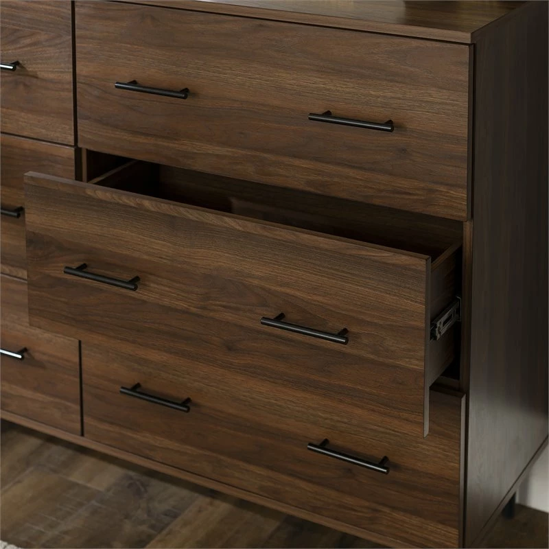 Best deal โค๏ธ Walker Edison Savanna Modern Wood 6-Drawer ๐ Dresser In Dark Walnut ๐ - Image 9
