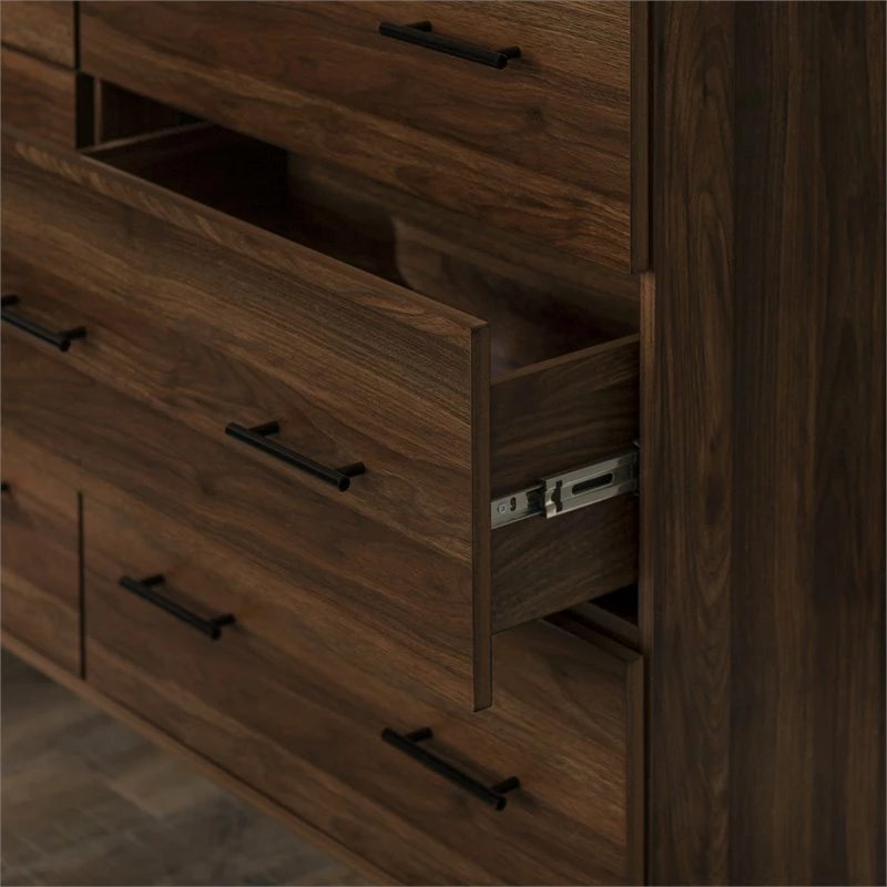 Best deal โค๏ธ Walker Edison Savanna Modern Wood 6-Drawer ๐ Dresser In Dark Walnut ๐ - Image 10