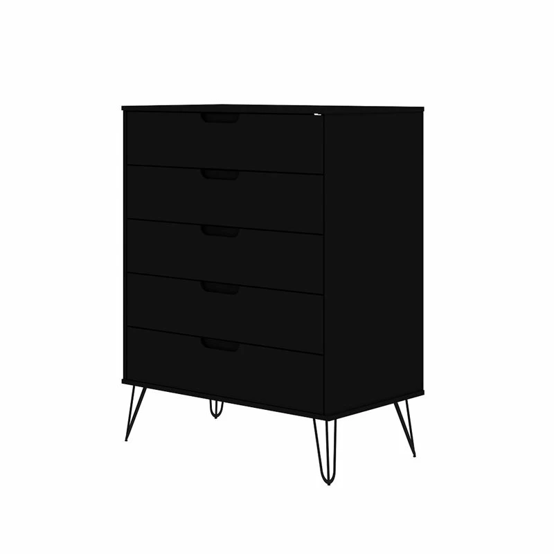 Best deal ๐ Manhattan Comfort Rockefeller Wood Tall 5-Drawer ๐ Dresser In Black โค๏ธ - Image 8