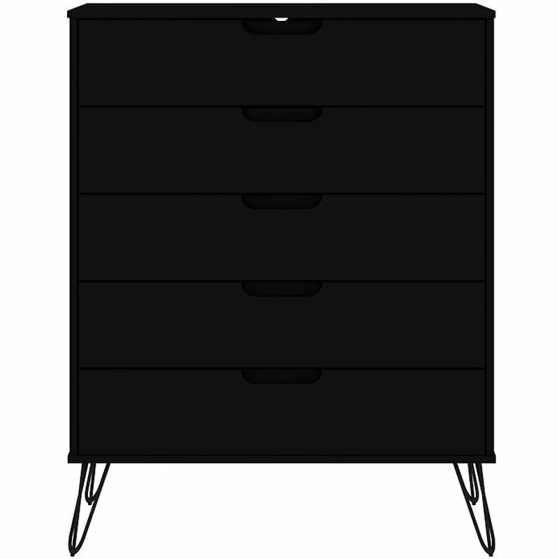 Best deal ๐ Manhattan Comfort Rockefeller Wood Tall 5-Drawer ๐ Dresser In Black โค๏ธ