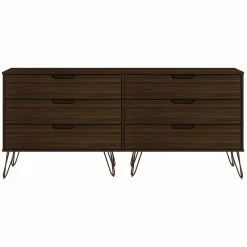 Top 10 ๐ฅ Manhattan Comfort Rockefeller Wood Double Low 6-Drawer ๐ Dresser In Brown ๐ฅ