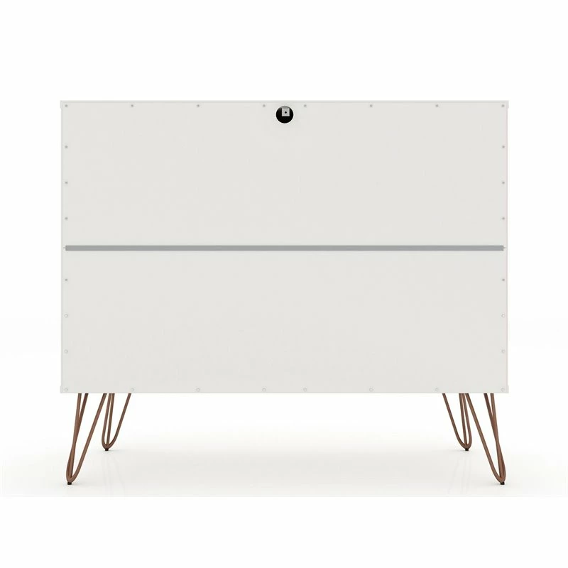 New ๐ฅ Manhattan Comfort Rockefeller Wood 2 Pc. 3 Drawer ๐ Dresser Set In White ๐ - Image 7