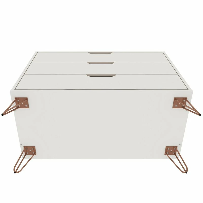 Best deal 😀 Manhattan Comfort Rockefeller Wood 2 Pc. 3 Drawer 👗 Dresser Set In Off White & Nature 🛒 - Image 8