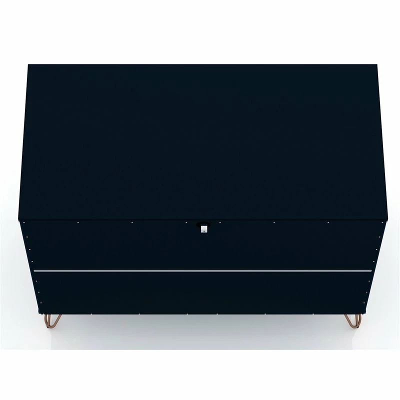 Budget ๐ Manhattan Comfort Rockefeller Wood 2 Pc. 3 Drawer ๐ Dresser Set In Tatiana Midnight Blue โ๏ธ - Image 8