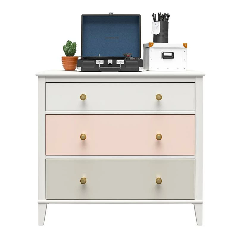 Best Pirce 🔔 Home Square 2-Piece Set With 3-Drawer 👗 Dresser And Desk Peach And Taupe Drawers ⌛ - Image 5