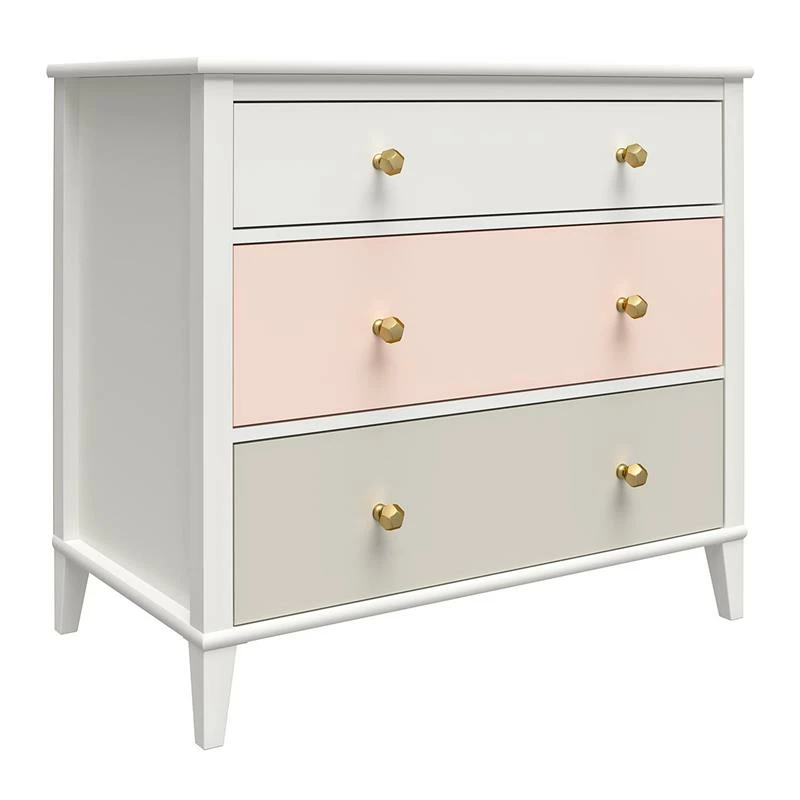 Best Pirce 🔔 Home Square 2-Piece Set With 3-Drawer 👗 Dresser And Desk Peach And Taupe Drawers ⌛ - Image 8