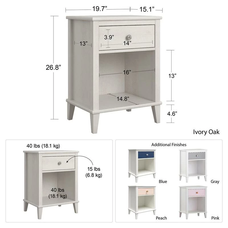 Best deal ๐ Home Square 2-Piece Furniture Set With 6-Drawer ๐ Dresser And Nighstand In Peach ๐ - Image 4