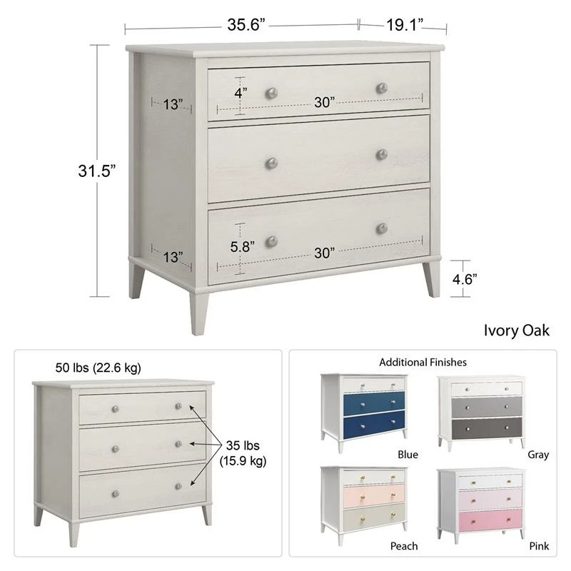Discount ❤️ Home Square 2-Piece Furniture Set With 3-Drawer 👗 Dresser And 6-Drawer 👗 Dresser 😍 - Image 4