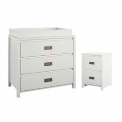 Best Sale 😍 Home Square 2-Piece Set With Kids Nightstand And 3-Drawer Changing 👗 Dresser 🔥