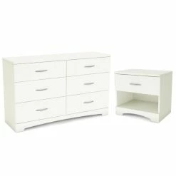Discount 🌟 Home Square 2-Piece Furniture Set With Nightstand And 6-Drawer Double 👗 Dresser 🔥