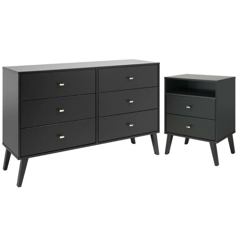Best Pirce 🔥 Home Square 2-Piece Set With 2-Drawer Tall Nightstand & 6-Drawer Double 👗 Dresser 🌟