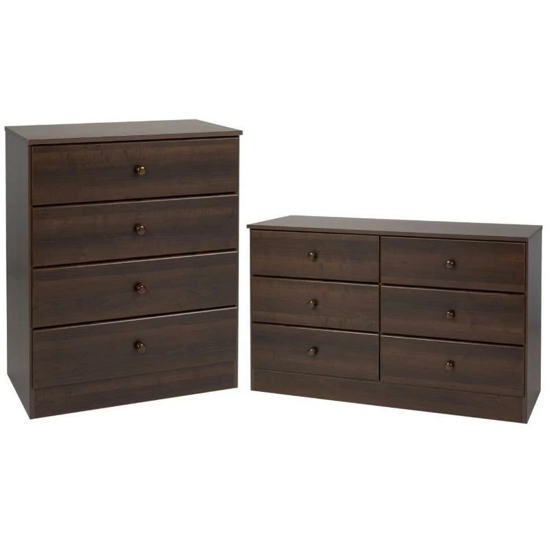 Best Pirce 🛒 Home Square 2-Piece Set With 6-Drawer Double 👗 Dresser 4-Drawer Chest In Espresso 🛒
