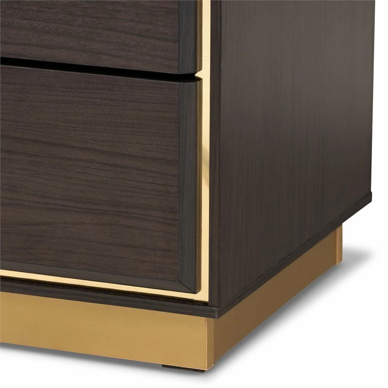 Flash Sale ๐ Baxton Studio Cormac Brown Finished Wood And Gold Metal 8-Drawer ๐ Dresser โ - Image 9