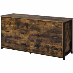 Hot Sale ⌛ Bowery Hill Contemporary 👗 Dresser In Rustic Oak & Black Finish 🤩